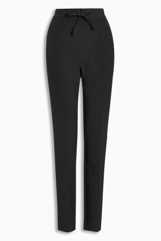 Black Tapered Workwear Trousers